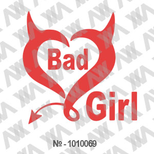 Наклейка на машину ''Bad Girl - Плохая девочка 2''