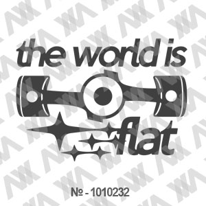 Наклейка на машину ''the world is flat. Subaru''