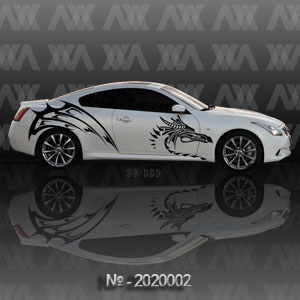 Наклейка на авто CarStyle Драконы 2020002