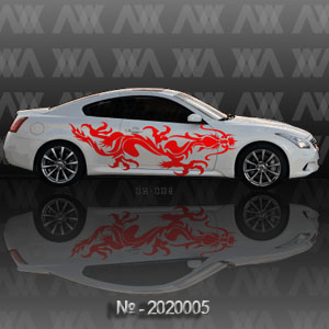 Наклейка на авто CarStyle Драконы 2020005