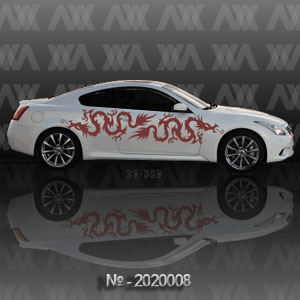 Наклейка на авто CarStyle Драконы 2020008