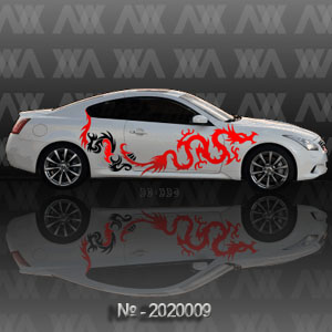 Наклейка на авто CarStyle Драконы 2020009