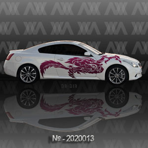 Наклейка на авто CarStyle Драконы 2020013