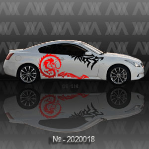 Наклейка на авто CarStyle Драконы 2020018